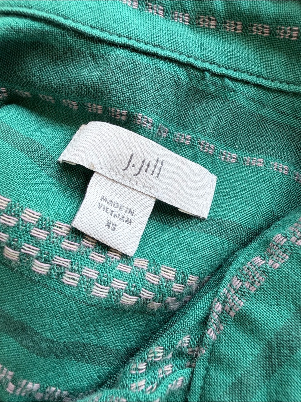 J. Jill Dobby Dress Green Striped Button Front Maxi Dress XS - Picture 5 of 15